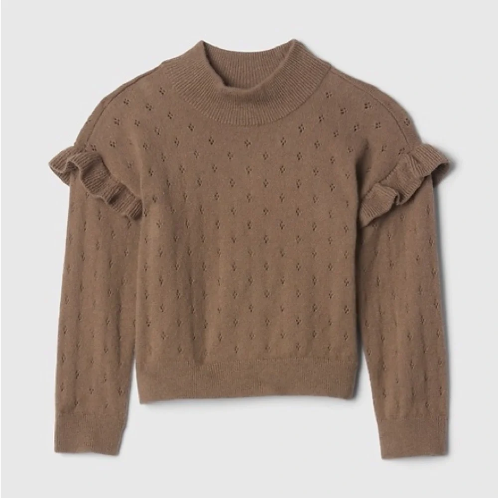 Baby GAP 2T brown CashSoft Pointelle Sweater cropped